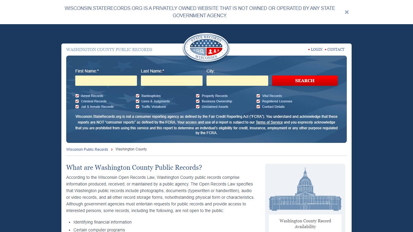 WASHINGTON COUNTY PUBLIC RECORDS - StateRecords.org